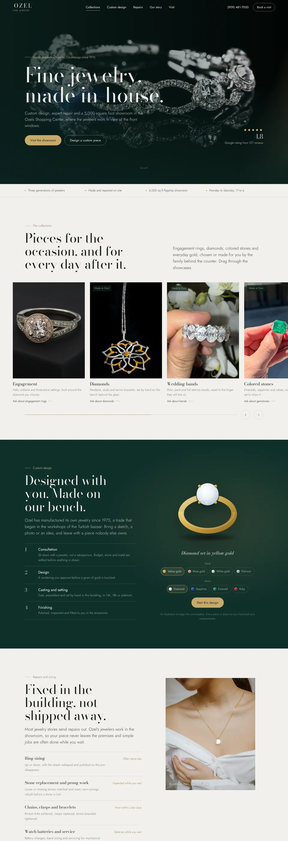 Ozel Fine Jewelry home page
